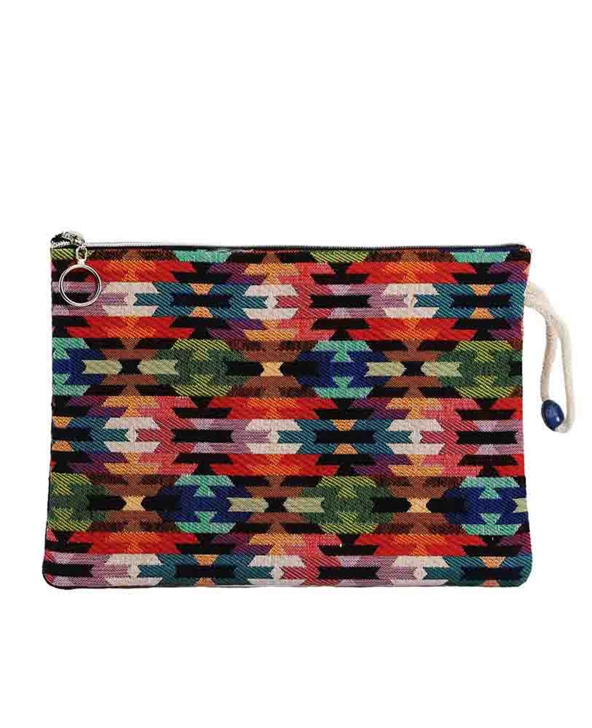 Kilim Desenli Goblen Dokuma Makyaj Çantası (Clutch)