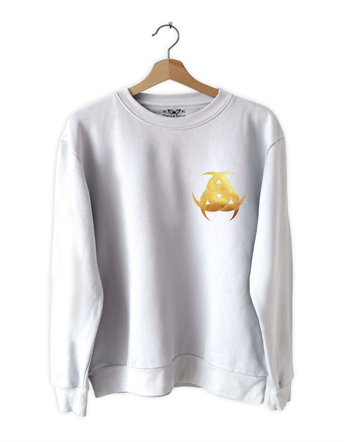 Küçüküç Hi-lal Logo Baskılı Slim Fit Siyah - Beyaz Sweatshirt