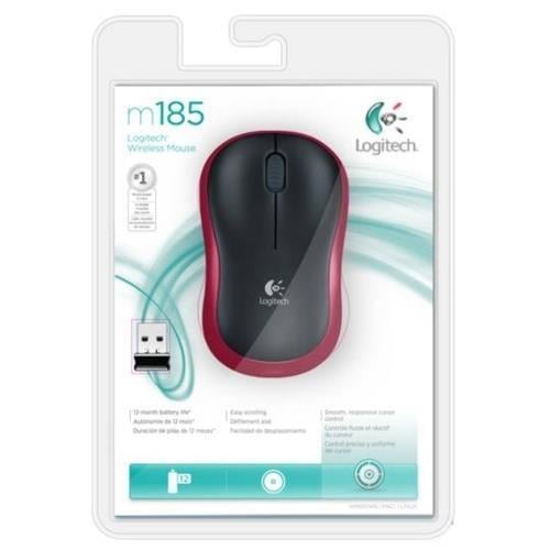 Logitech M185 Kablosuz Mouse Kırmızı 910-002237 Teknobutik.com'da