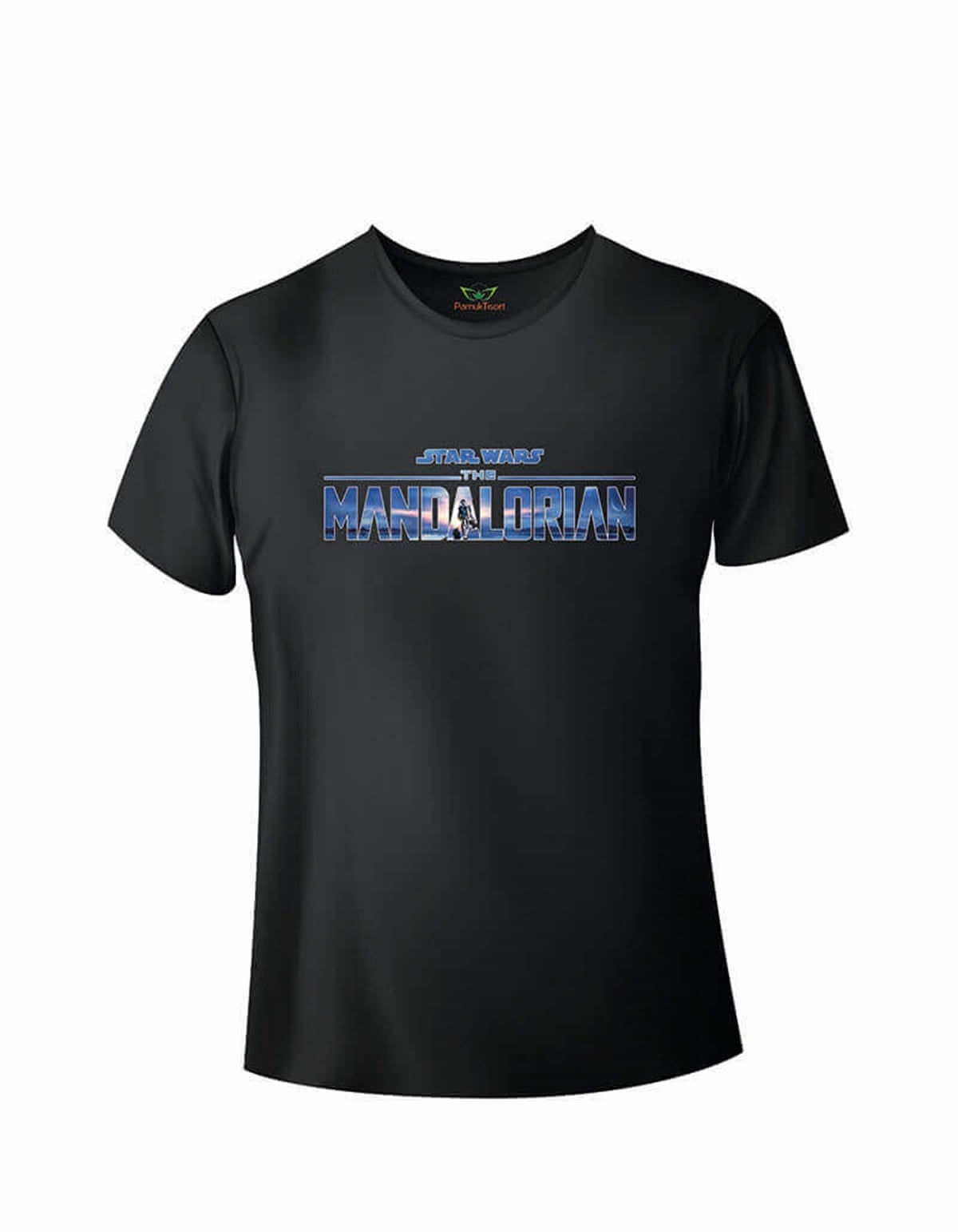 Mavi Tonlu Manda-lorian Baskılı Basic Tshirt