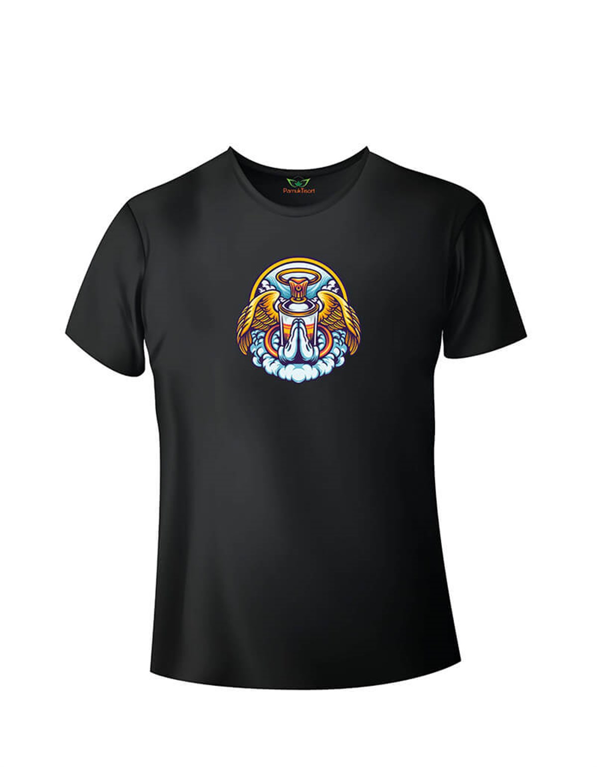 Melek Graffi Sprey Baskılı Basic Tshirt