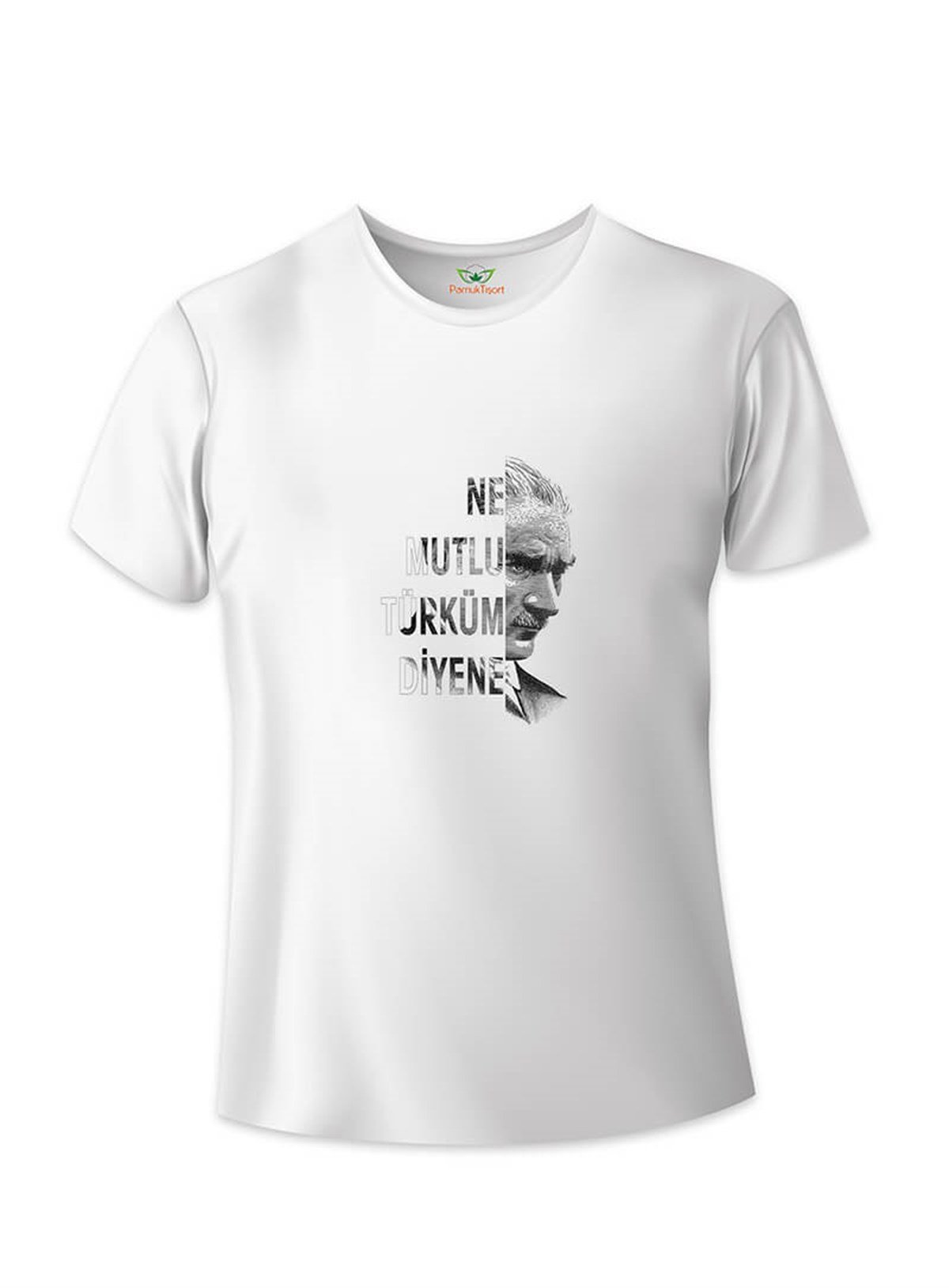 Ne Mutlu Türküm Diyene ve Atatürk Baskılı Basic T-shirt Teknobutik.com'da