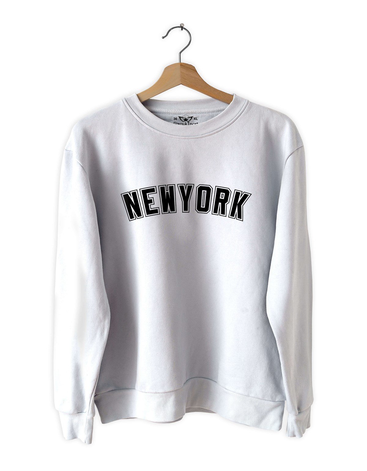 Newyork Baskılı Slim Fit Siyah - Beyaz Sweatshirt