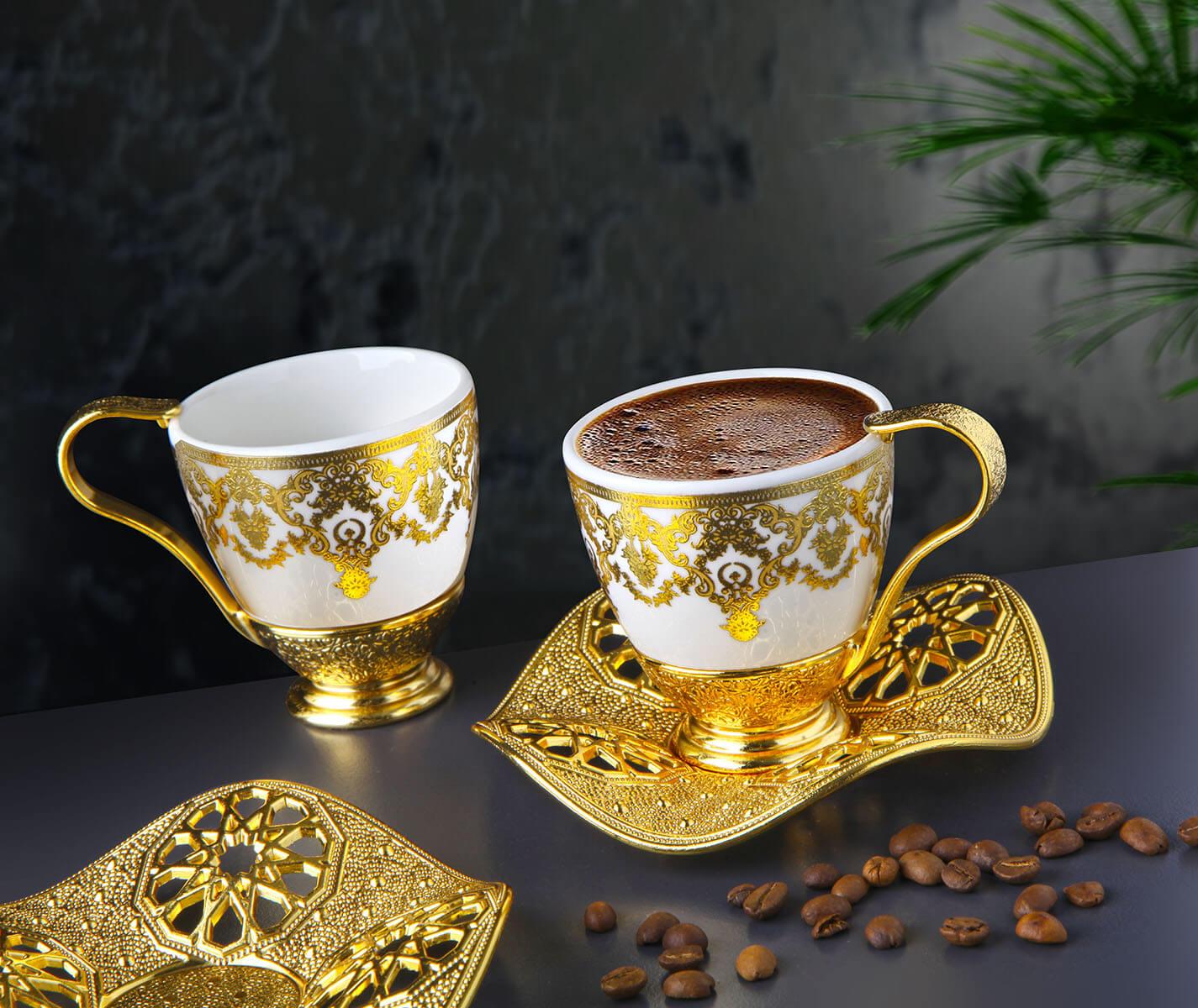 Nisa Desenli Kahve Takımı Model-02 Teknobutik.com'da