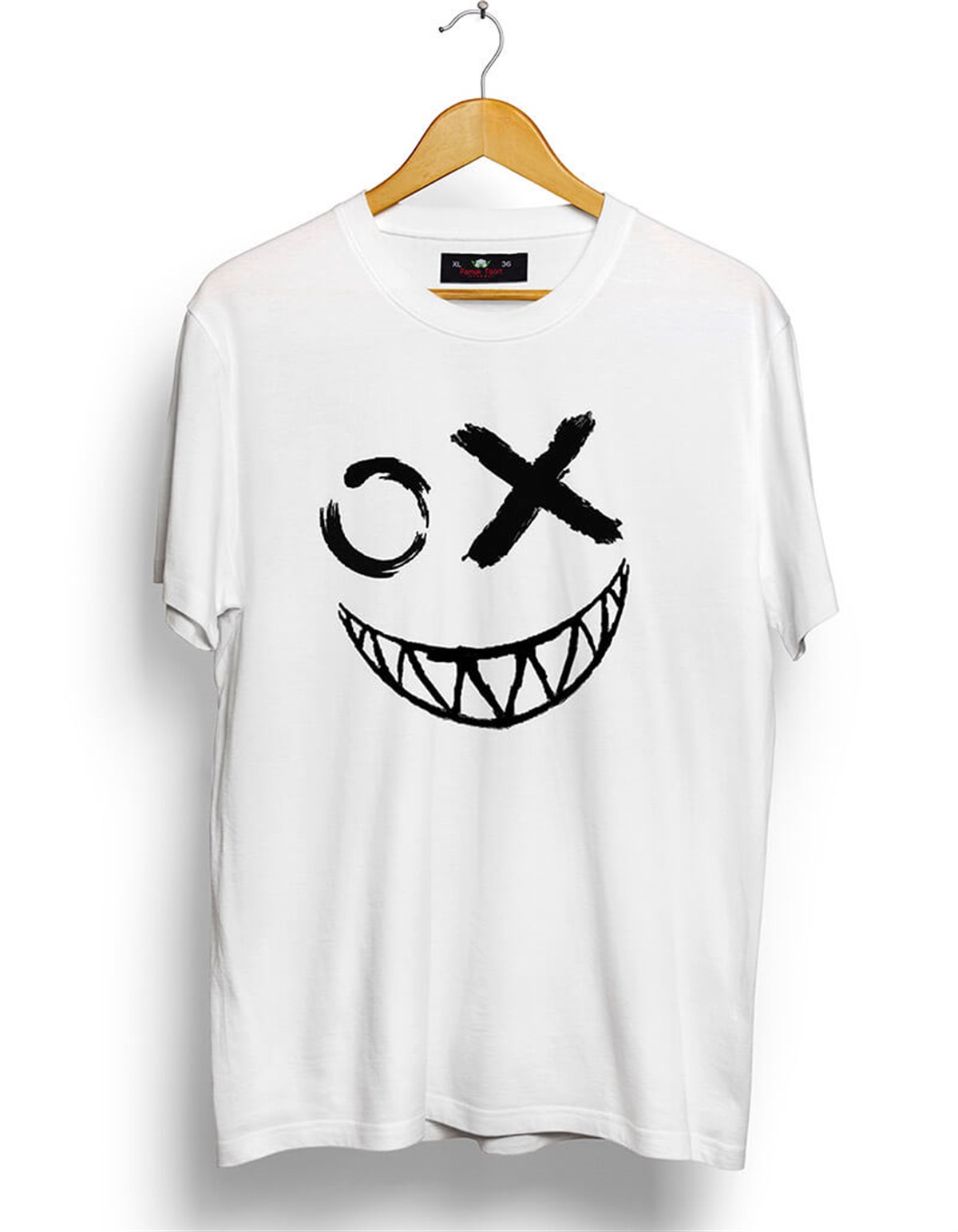 Ox Dark Emoji Baskılı Oversize Bol Kalıp T-shirt