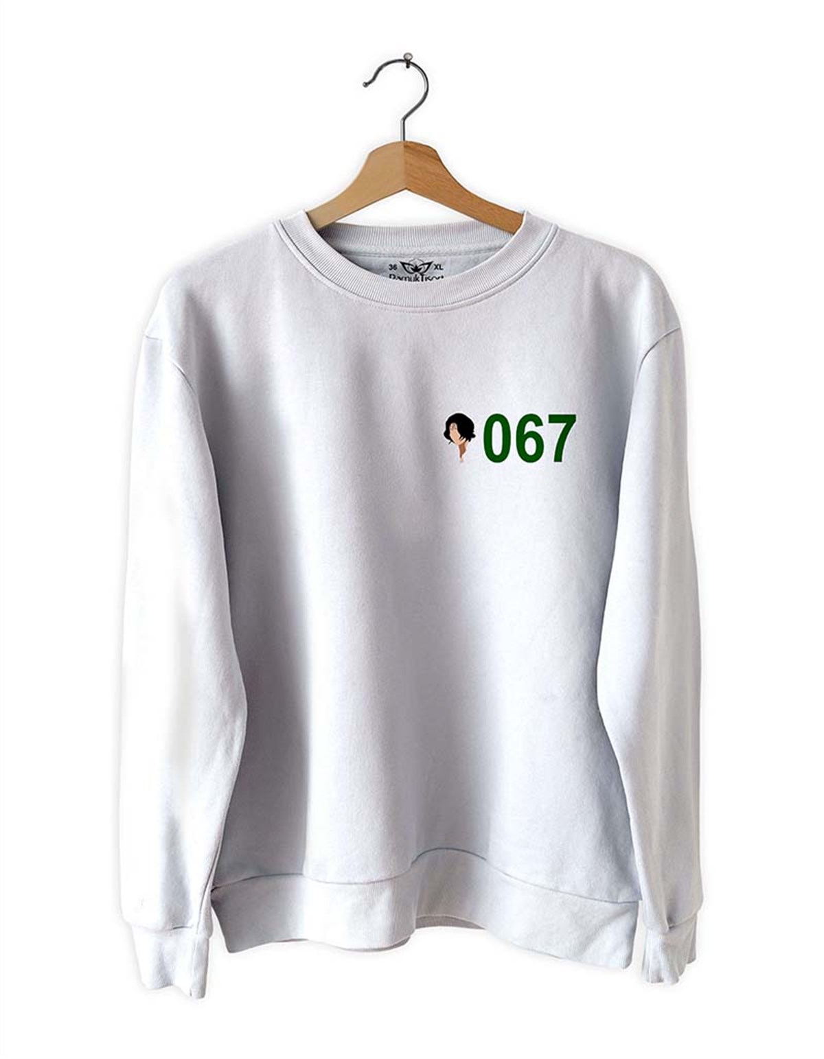 Oyuncu No: 067S-Quid-G-ame- Basklı Slim Fit Pamuk Sweatshirt