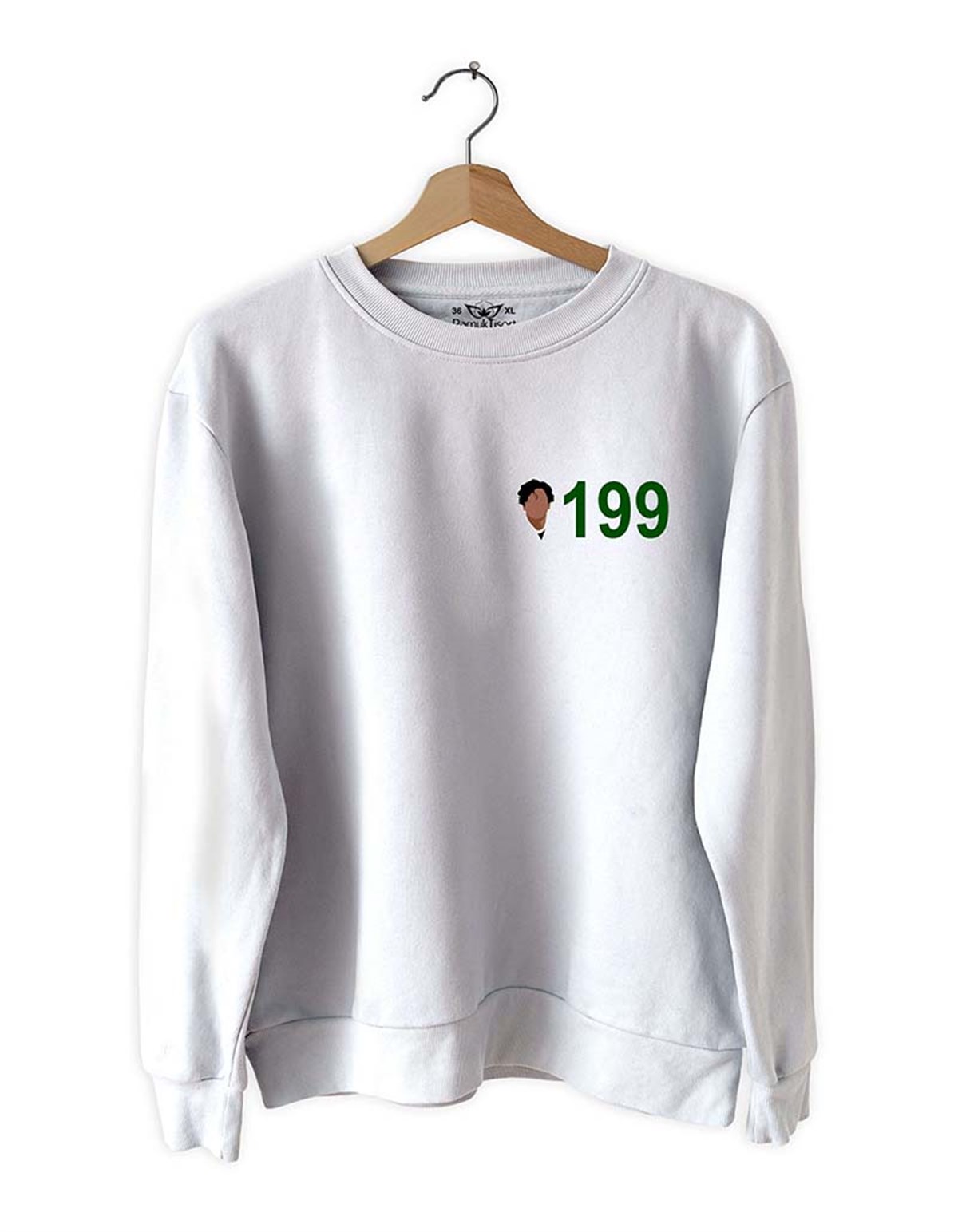 Oyuncu No: 199S-Quid-G-ame- Basklı Slim Fit Pamuk Sweatshirt