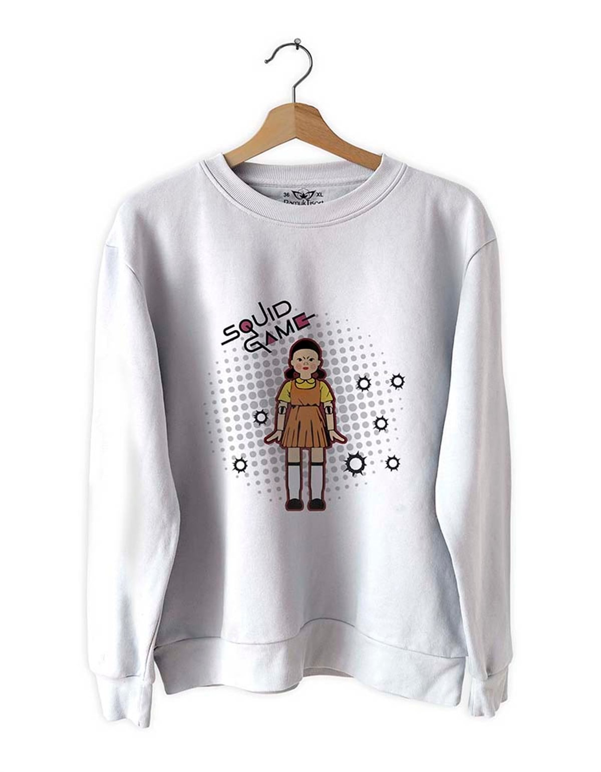 Robot S-Quid-G-ame-Basklı Slim Fit Pamuk Sweatshirt