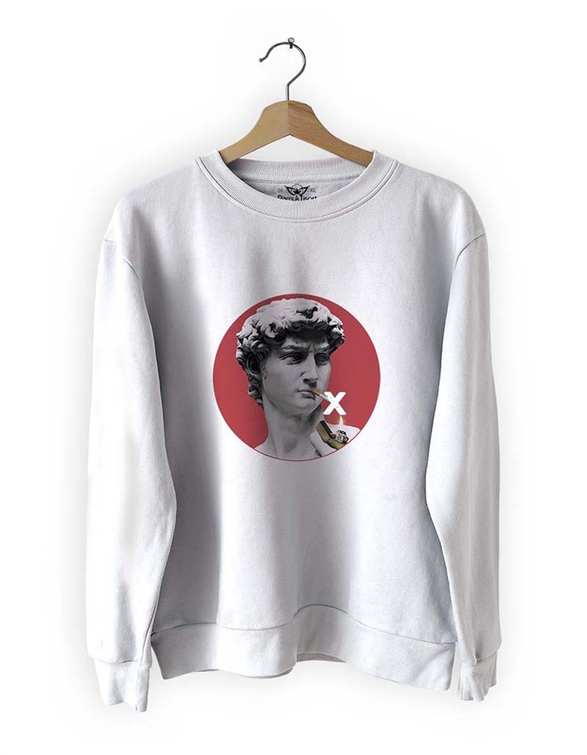 Sağlığına Zararlıdır Basklı Slim Fit Pamuk Sweatshirt