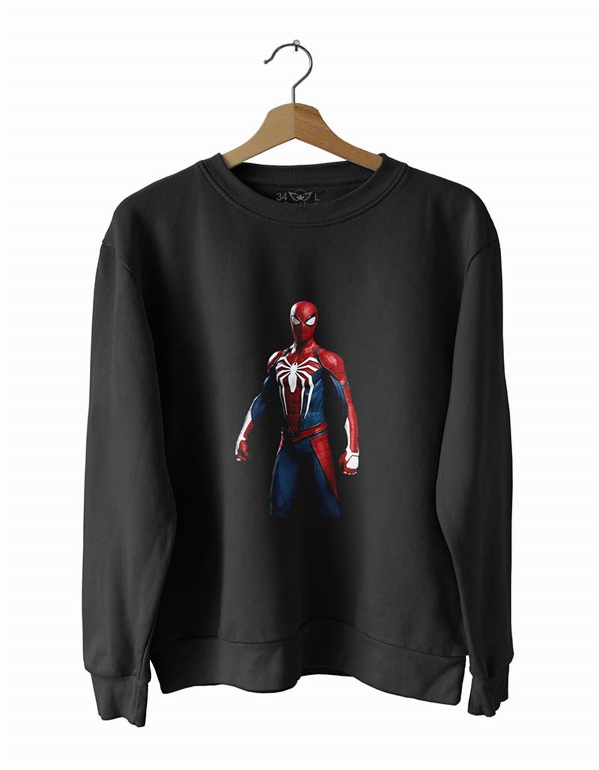 SpiderM-an Basklı Slim Fit Pamuk Sweatshirt