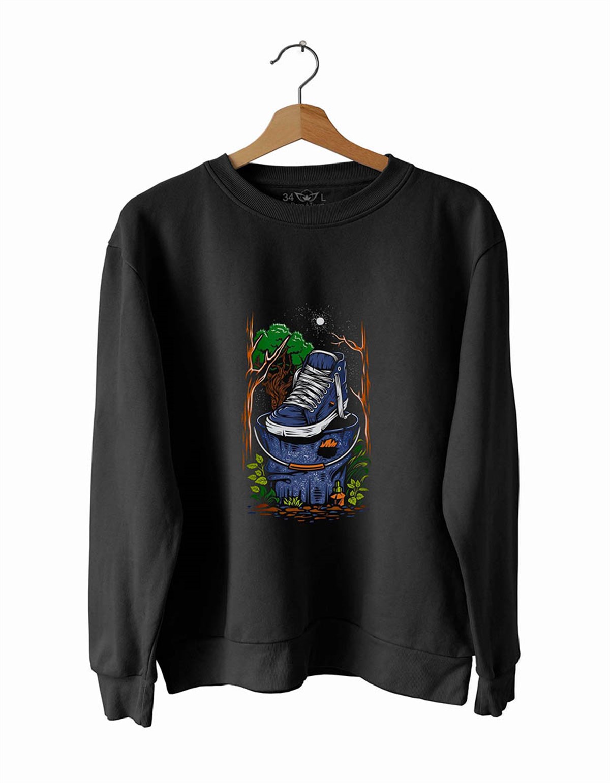 Spor Ayakkabı Baskılı Regular Pamuk Tişört Sweatshirt