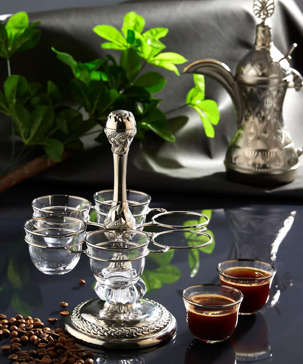 Tek Katlı Cam Mırra Seti-Nikel Teknobutik.com'da