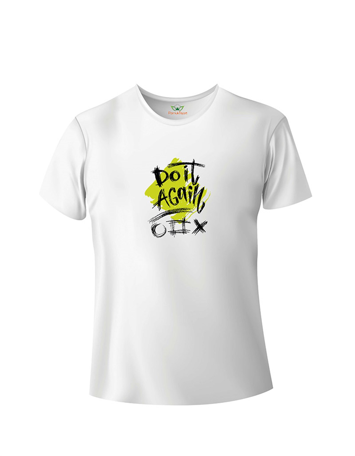 Tekrar Yap Baskılı Bisiklet Yaka Tshirt