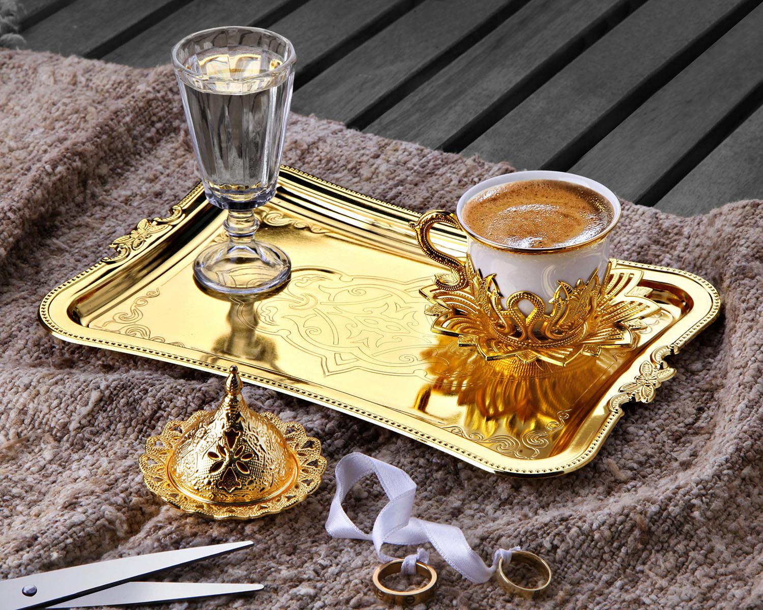 Tiryaki Damat Tekli Sunum Seti-Gold Teknobutik.com'da