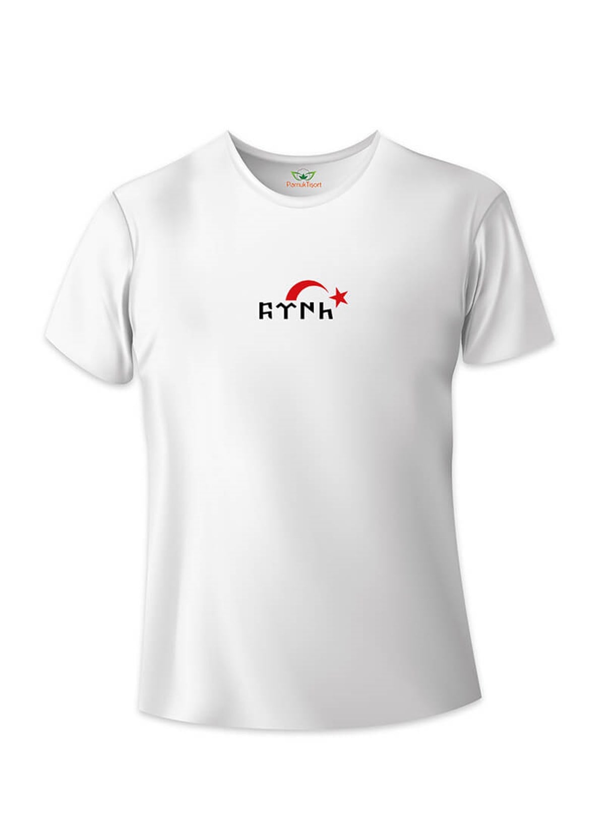 Türk ve AY Yıldız Ön ve Arka Baskılı Basic T-shirt Teknobutik.com'da