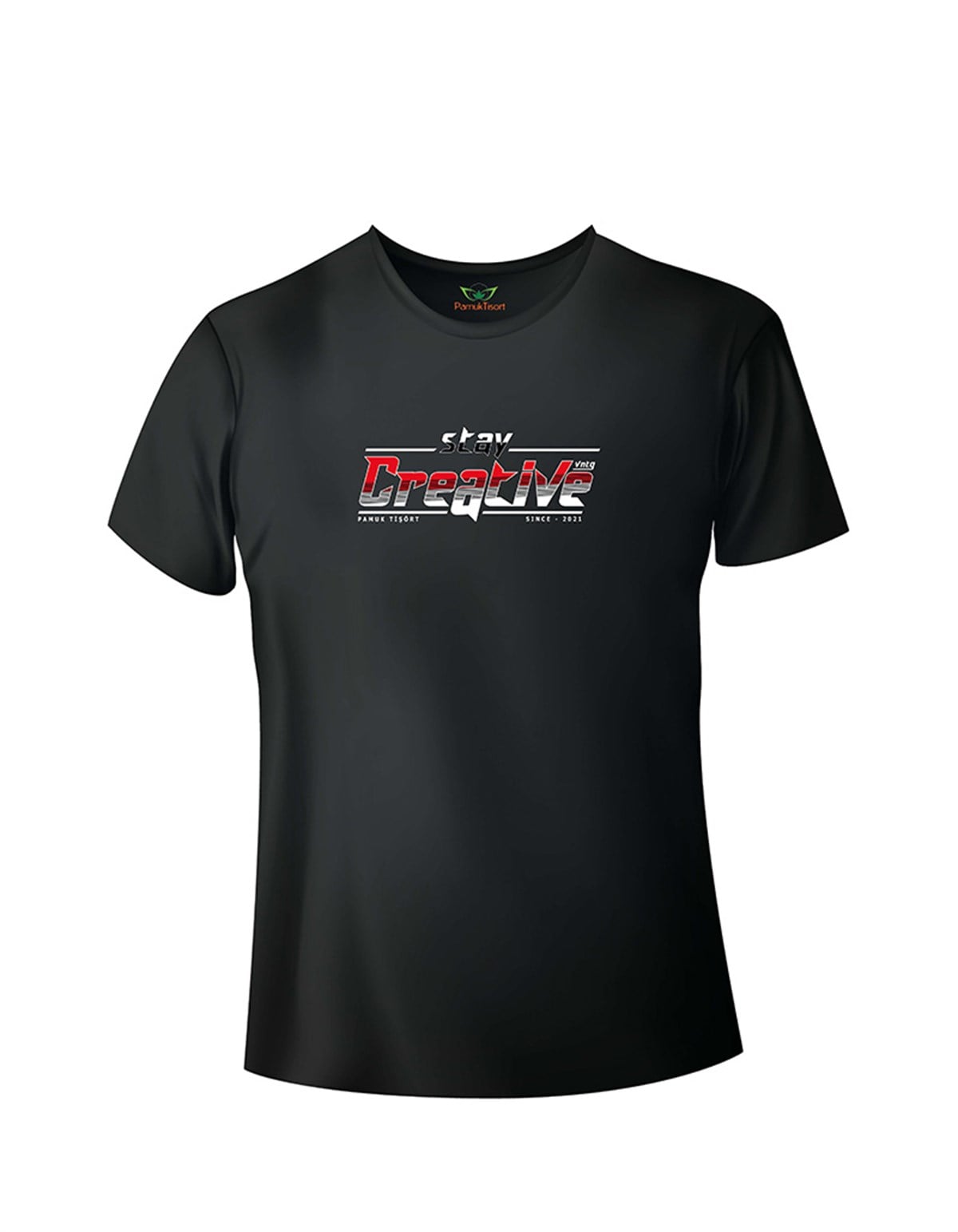 Yaratıcı Kal Baskılı Bisiklet Yaka Tshirt