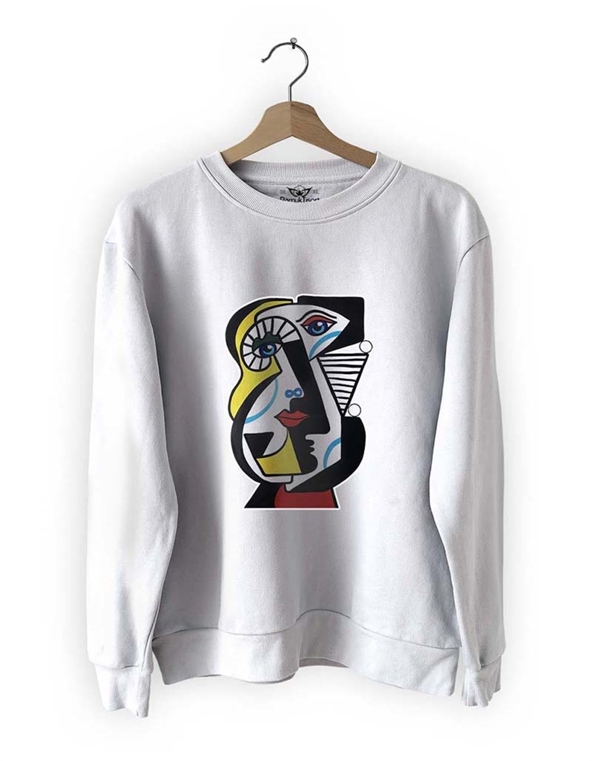 Yüzler 14 Basklı Slim Fit Pamuk Sweatshirt