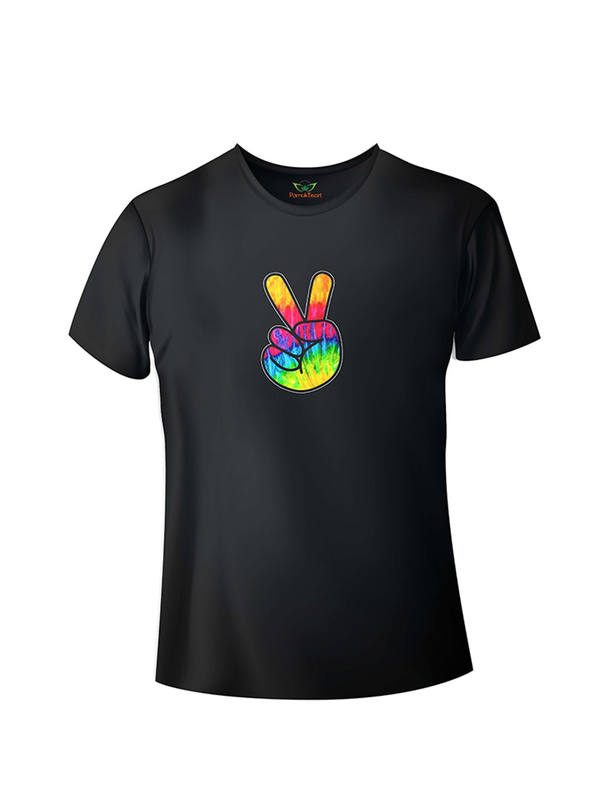 Zafet işareti Baskılı Bisiklet Yaka Tshirt