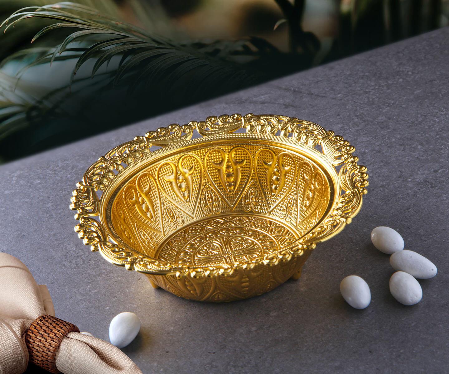 Zamak Yuvarlak Hurmalık-Altın Teknobutik.com'da