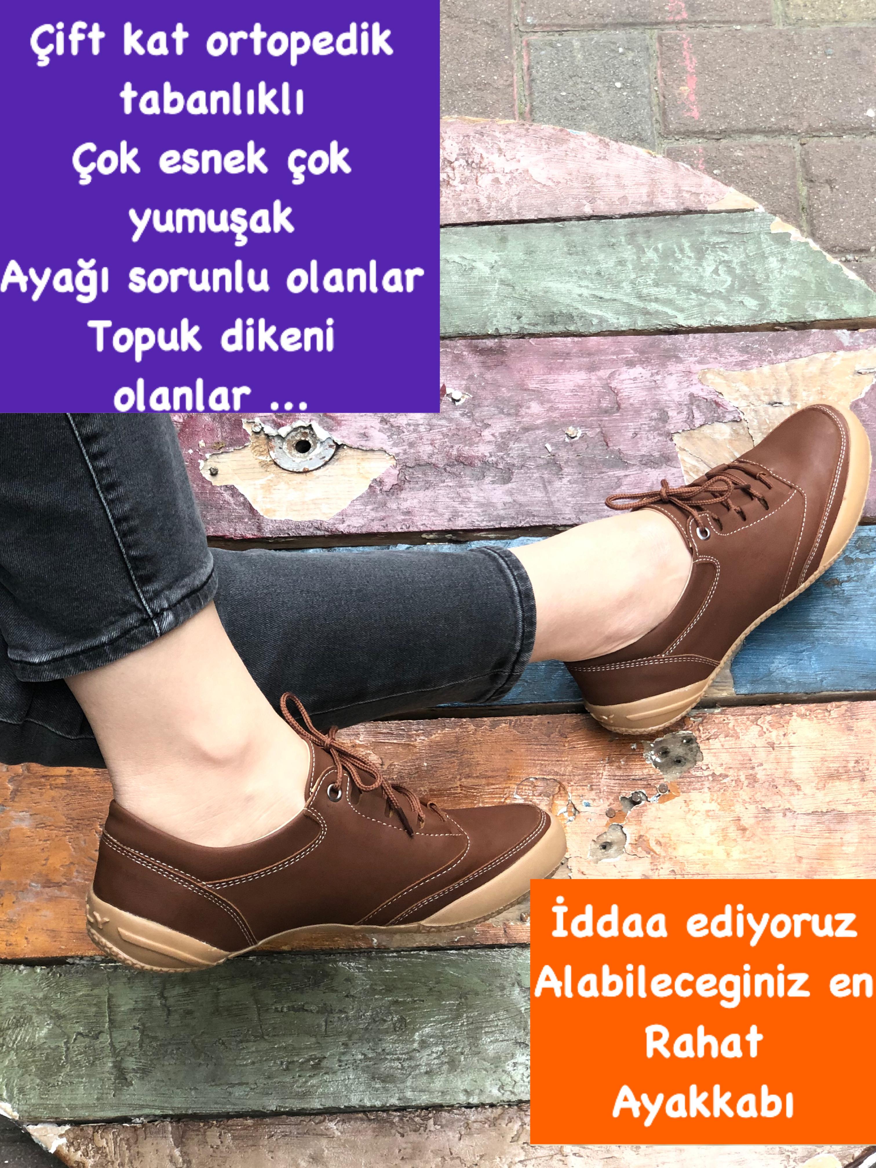Buğra erol Çift Kat Ortopedik Tabanlıklı  Ayakkabı brownnewsymbol-10499