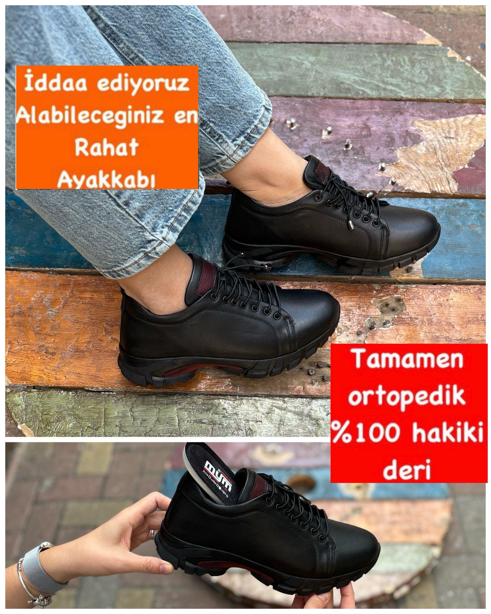 Buğra erol Hakiki Deri hafif taban ayakkabı mina siyah -569