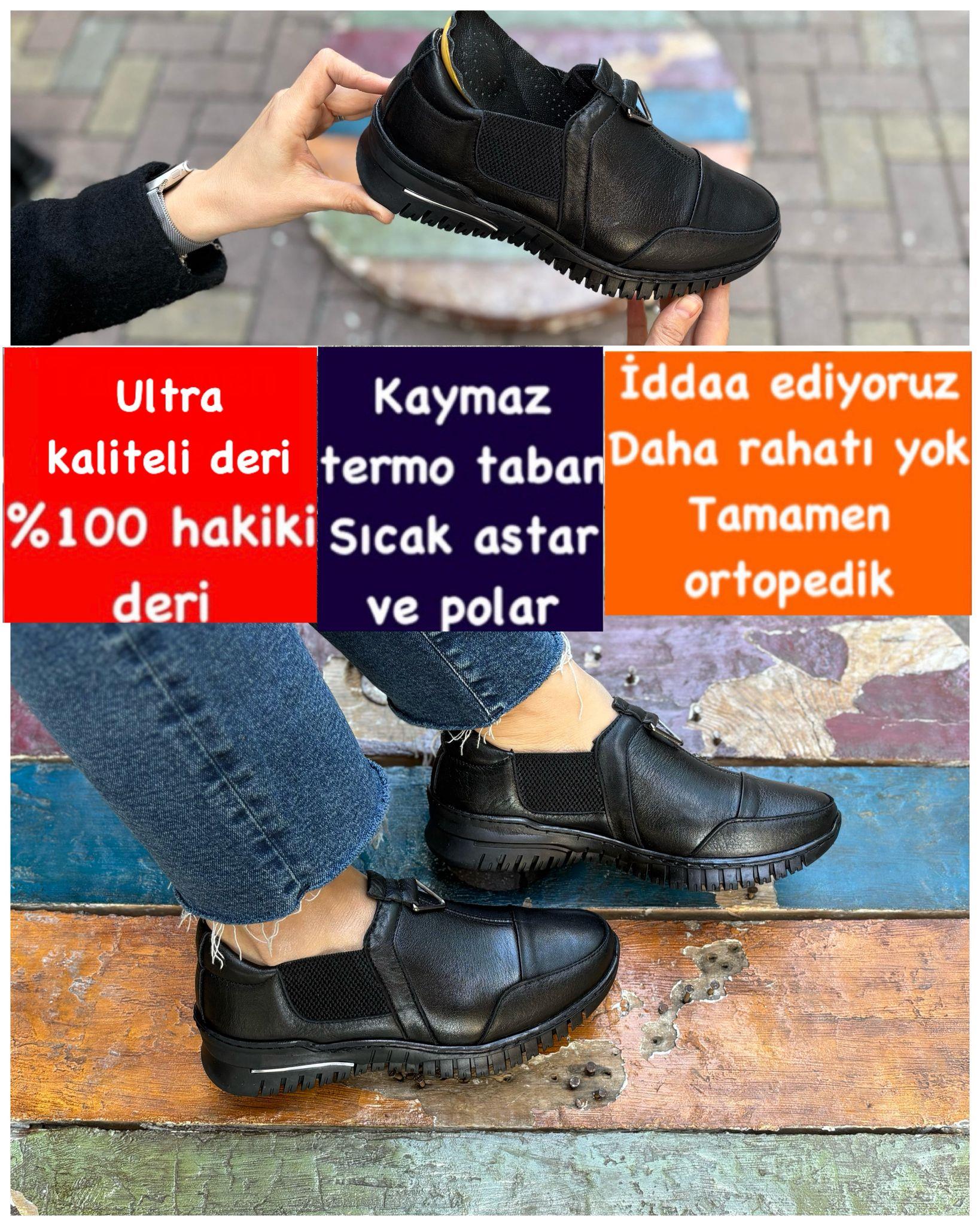 Buğra erol Hakiki Deri kaucuk taban ayakkabı siyah treysi-780