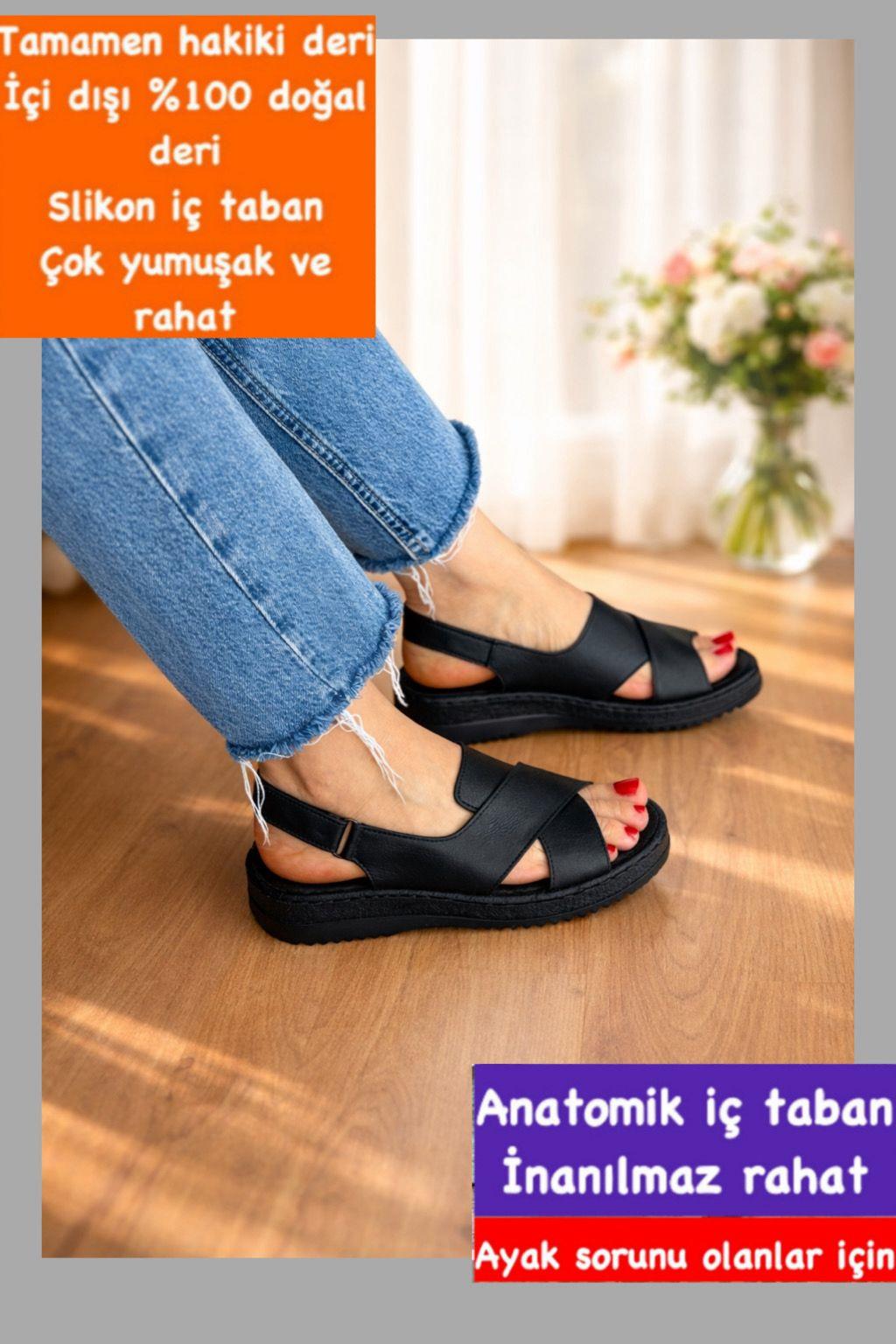 Buğra erol Hakiki Deri slikon yumuşak tabanlık sandelet sade medical