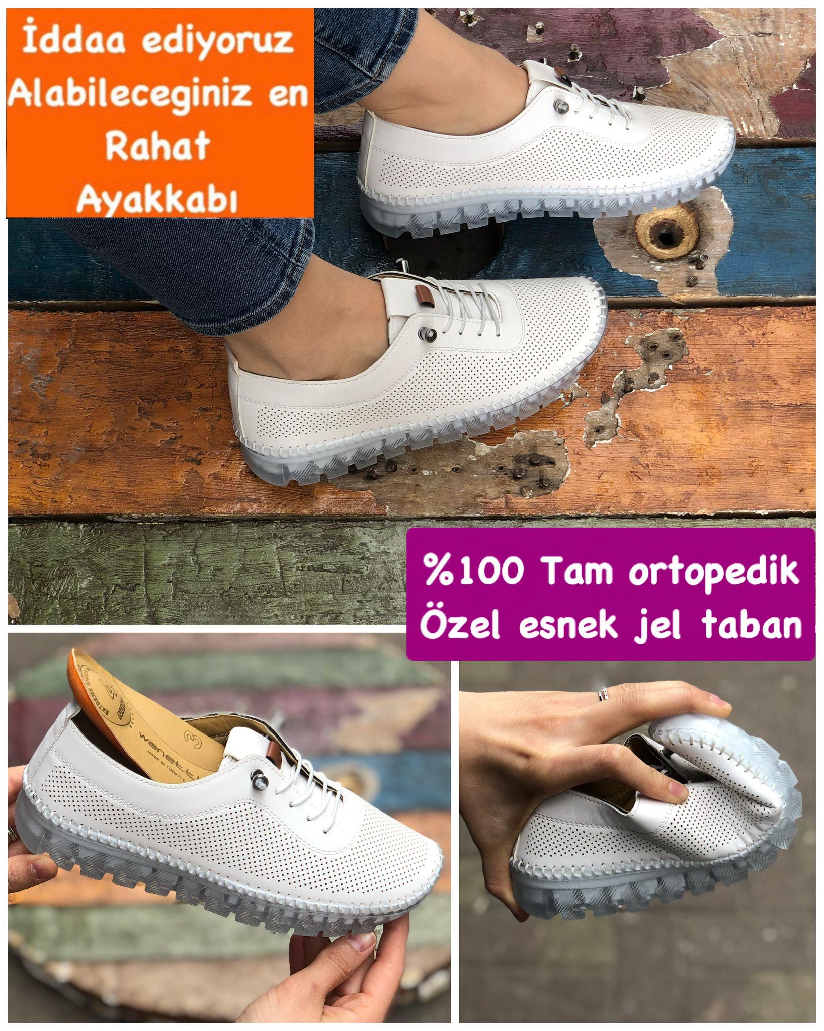 Buğra Erol Ortopedik Jel Taban  Ayakkabı (beyaz) burdo-2886