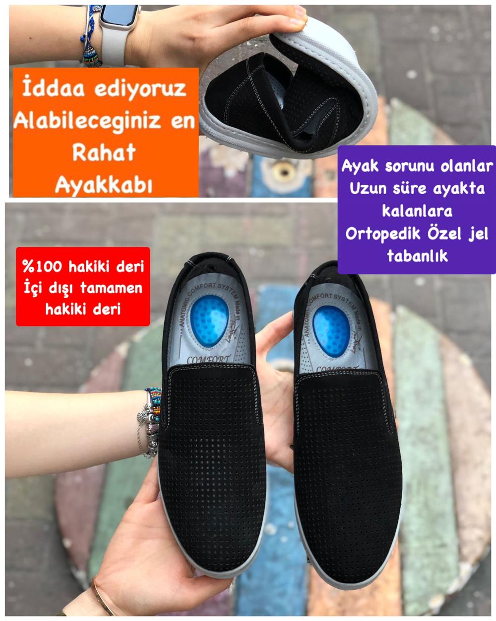 Buğra erol Ortopedik Jel tabanlıklı Hakiki deri Ayakkabı noki