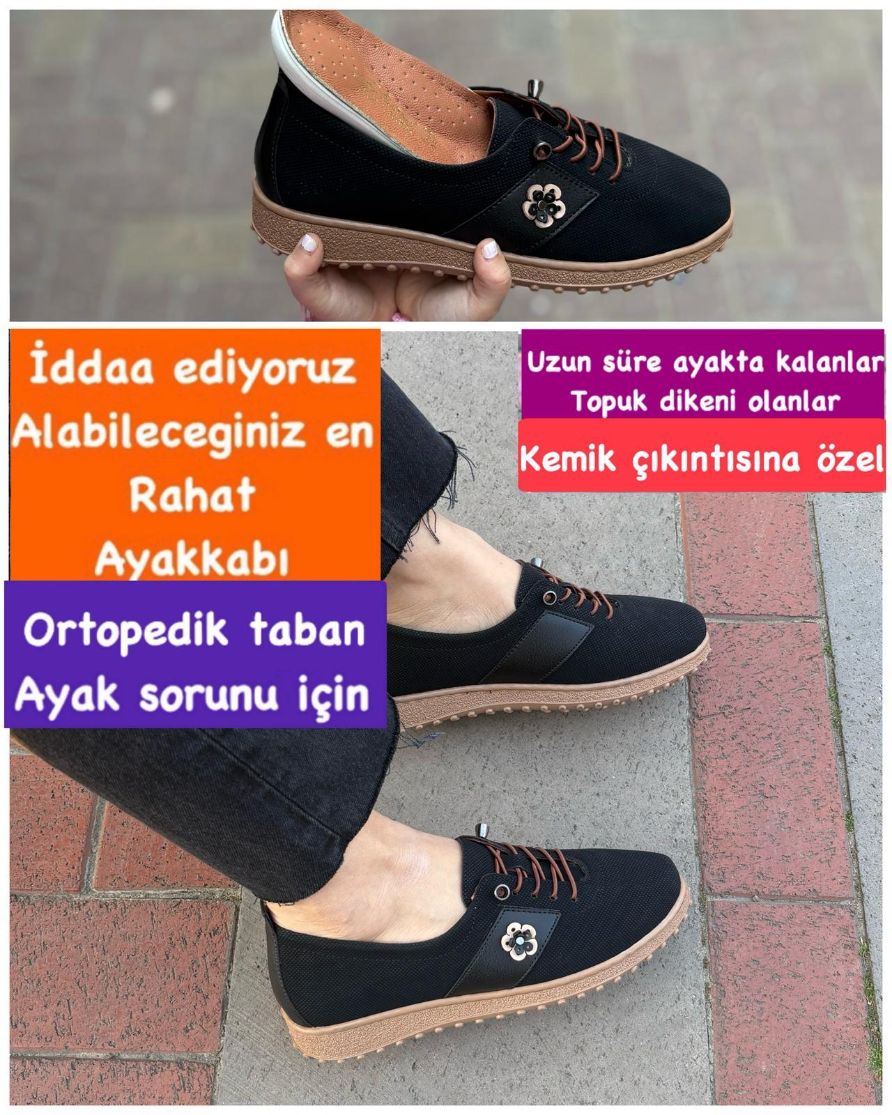 Buğra Erol Ortopedik Tabanlıklı Ayakkabı siyah cice-68