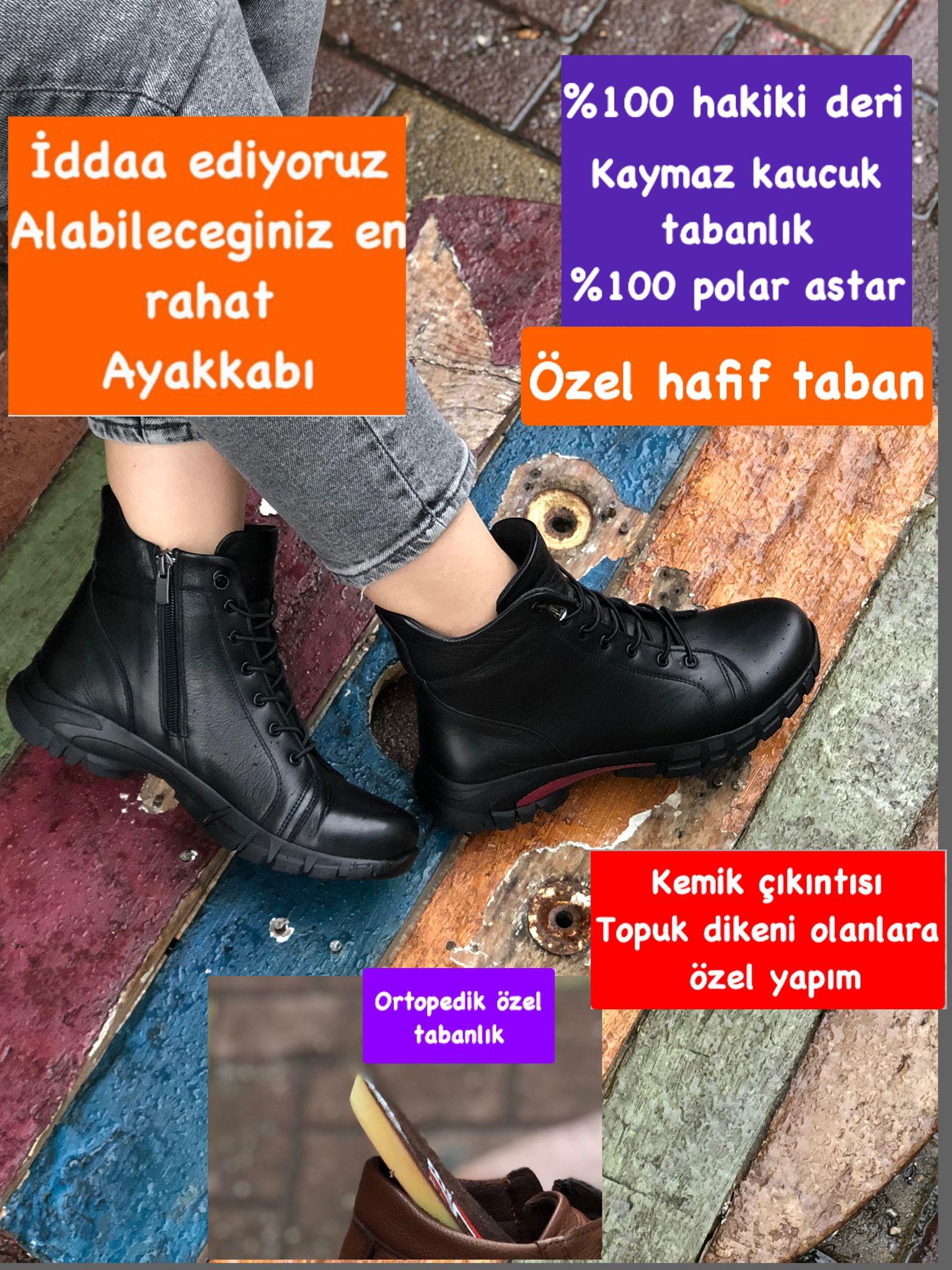 Buğra erol Ortopedik Tabanlıklı Hakiki Deri Bot hagris-2009