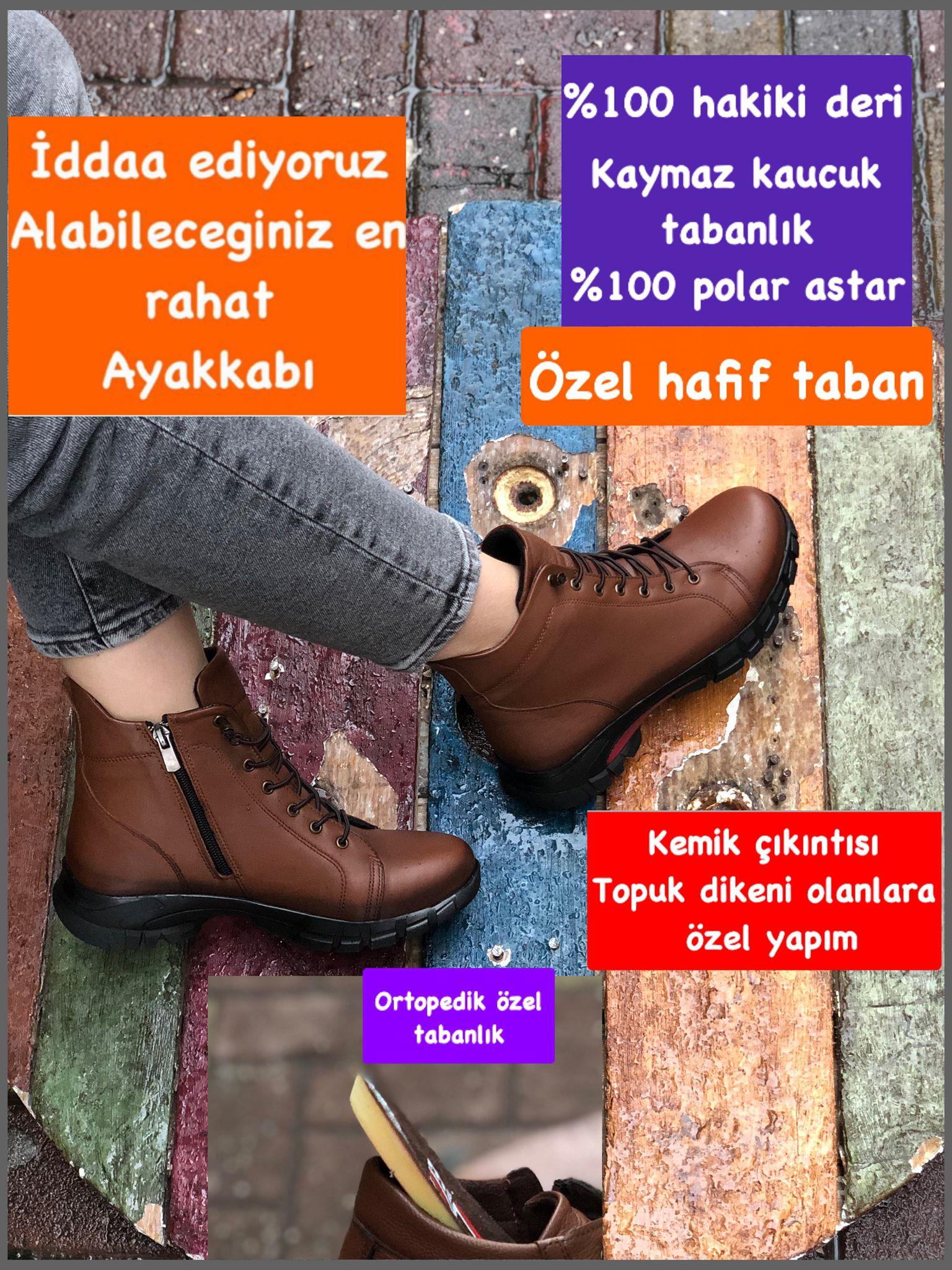 Buğra erol Ortopedik Tabanlıklı Hakiki Deri Bot hagri-20090