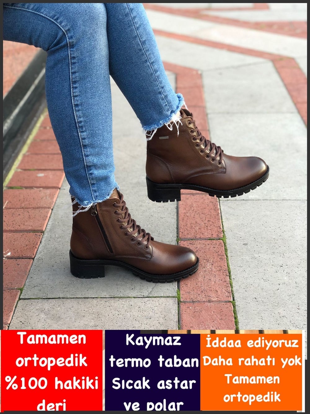 Buğra erol Ortopedik Tabanlıklı Hakiki Deri Bot Halco