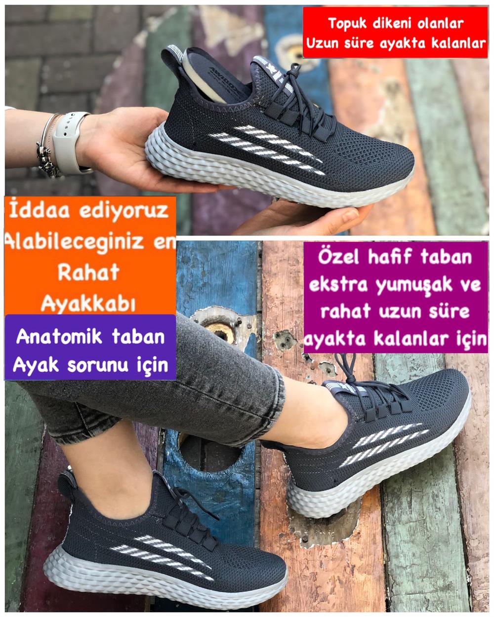 Buğra erol Ortopedik Tabanlıklı Triko malzeme spor ayakkabı juno 222