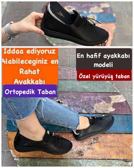 Buğra Erol Ortopedik Tabanlıklı Ayakkabı siyah gabbel-355