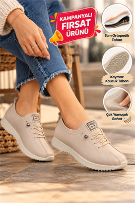 Buğra Erol Ortopedik Tabanlıklı Ayakkabı fashion bej 