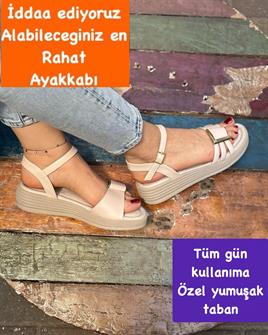 Buğra erol özel tabanlı sandalet tokra krem-9234