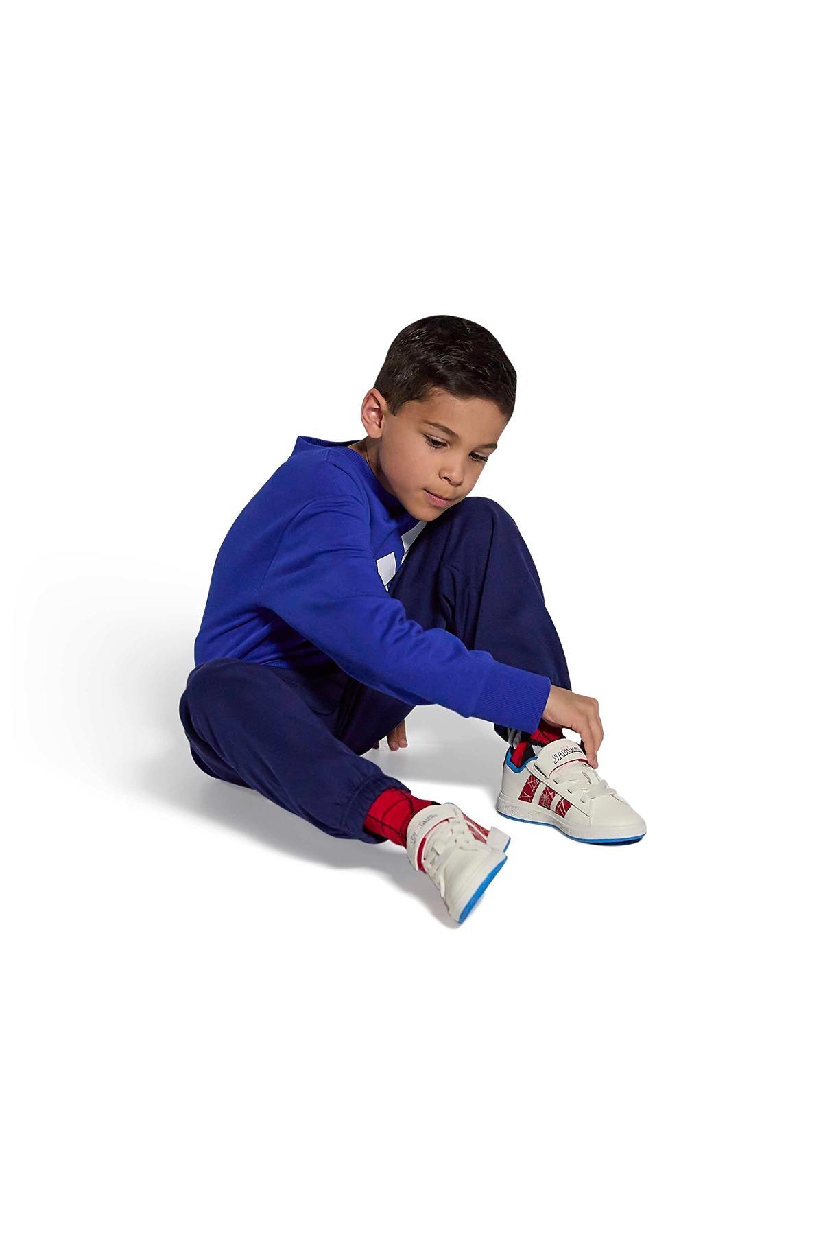 adidas Beyaz Unisex Çocuk   Yürüyüş Ayakkabısı GRAND COURT SPIDER-MAN EL K JS0778