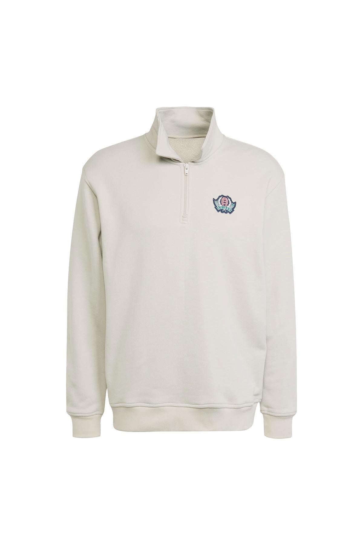 adidas  Erkek  Bej  Sweatshirt GRAPHIC HALF Z JX8172