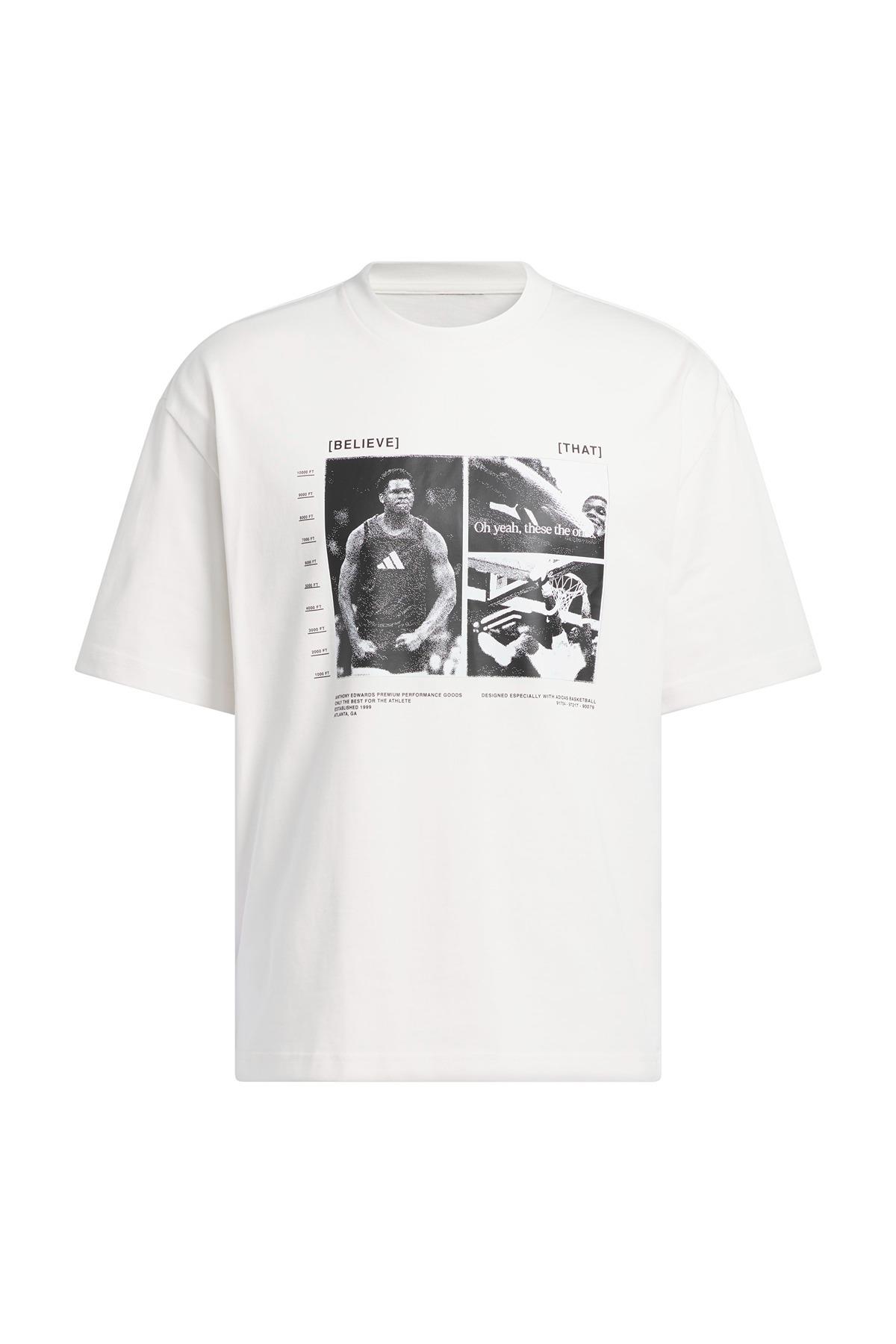 adidas Erkek  Beyaz  T-shirt ANTED GFX TEE 2 JM2679
