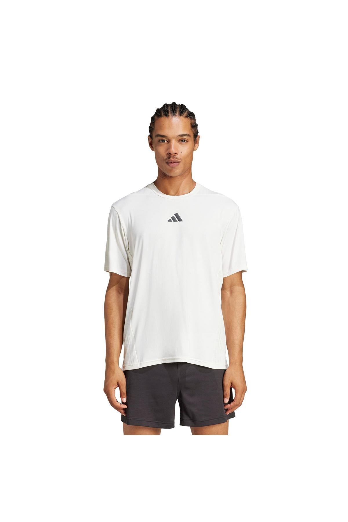 adidas Erkek  Beyaz  T-shirt D4T INT. TEE JE5746
