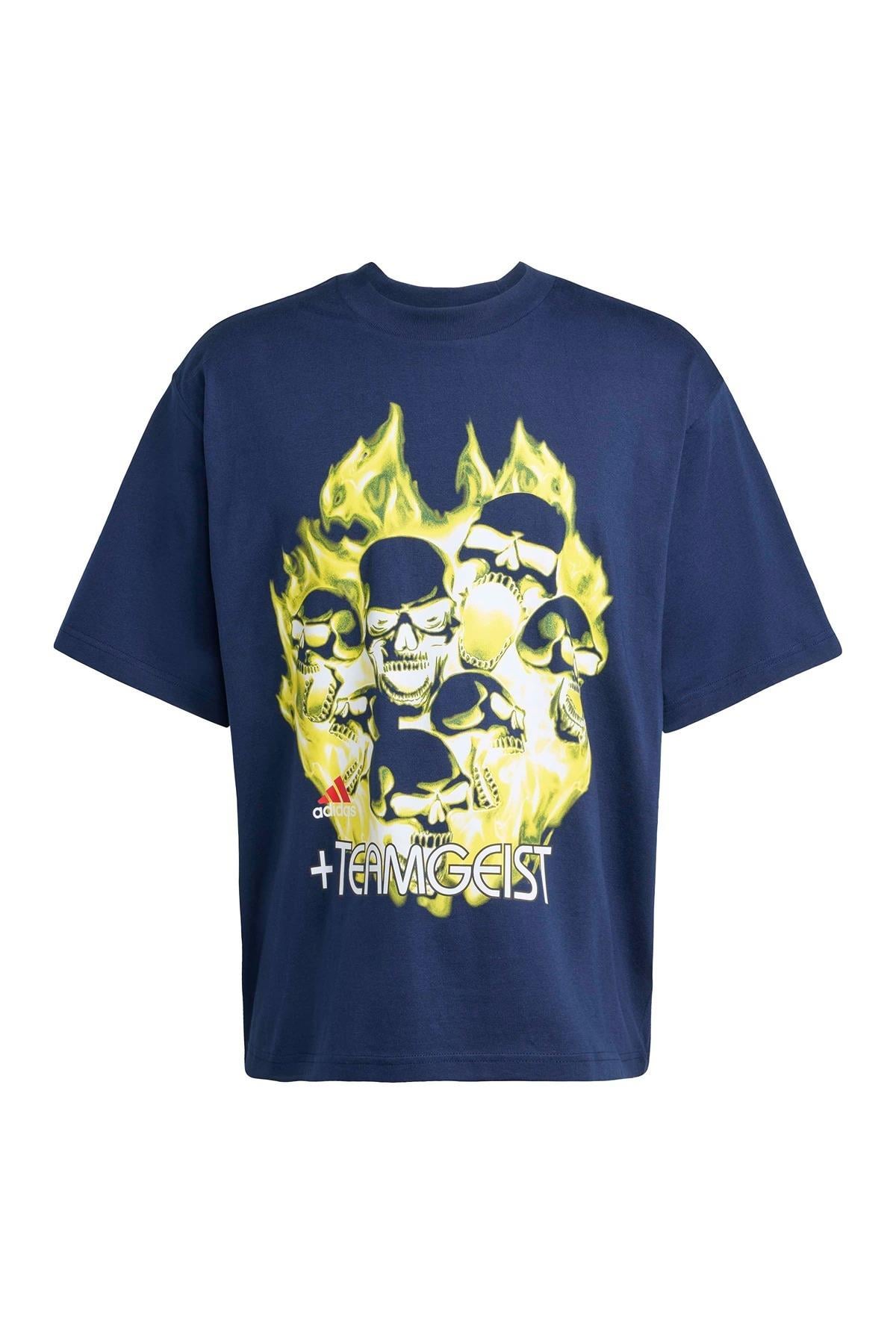 adidas  Erkek Mavi  T-shirt ILLUSTRATED TEE KG2673