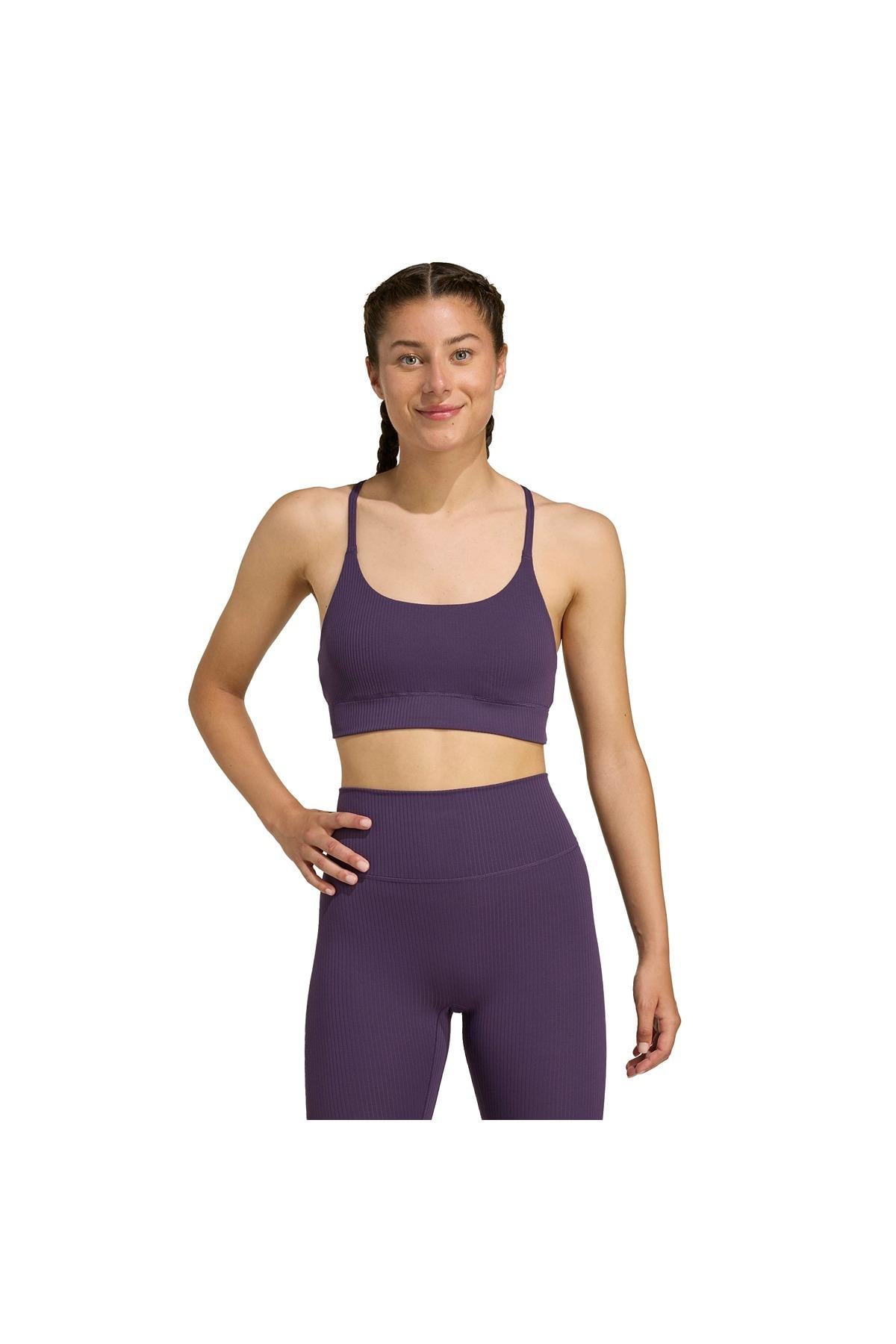 adidas Kadın  Mor  Sporcu Sütyeni ALL ME RIB LS JL5544