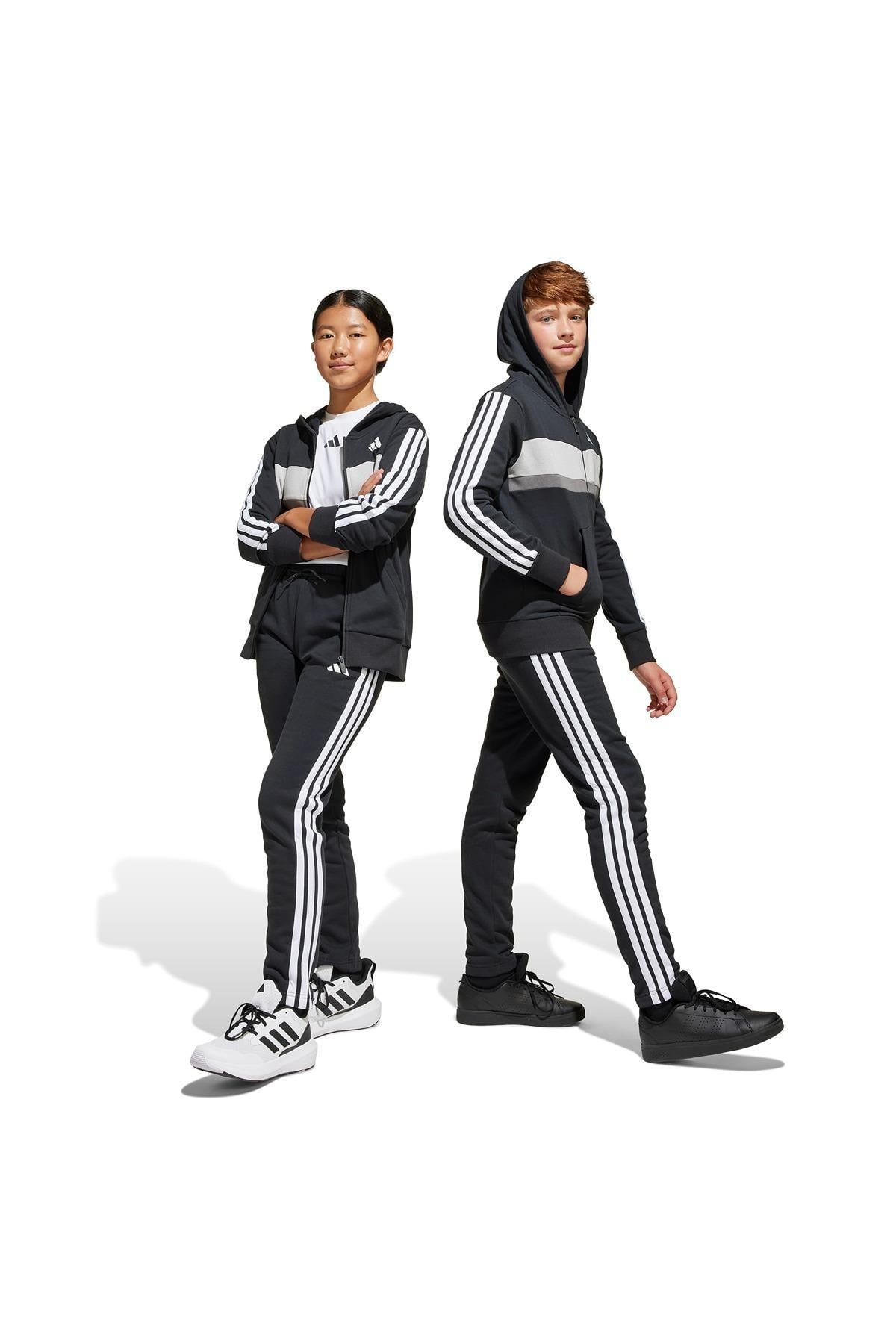 adidas Unisex Çocuk  Siyah  Eşofman J 3S TIB FL TS JC7520