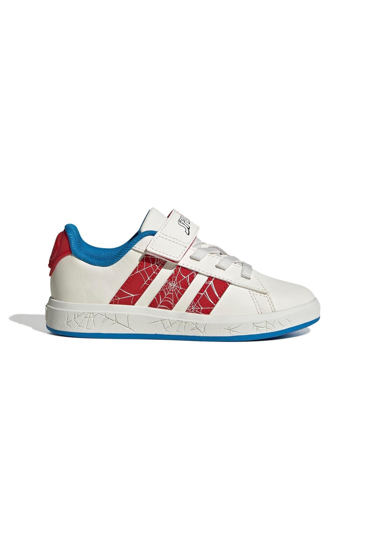 adidas Beyaz Unisex Çocuk   Yürüyüş Ayakkabısı GRAND COURT SPIDER-MAN EL K JS0778