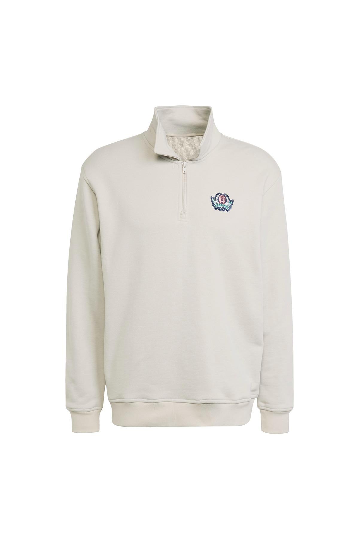 adidas  Erkek  Bej  Sweatshirt GRAPHIC HALF Z JX8172