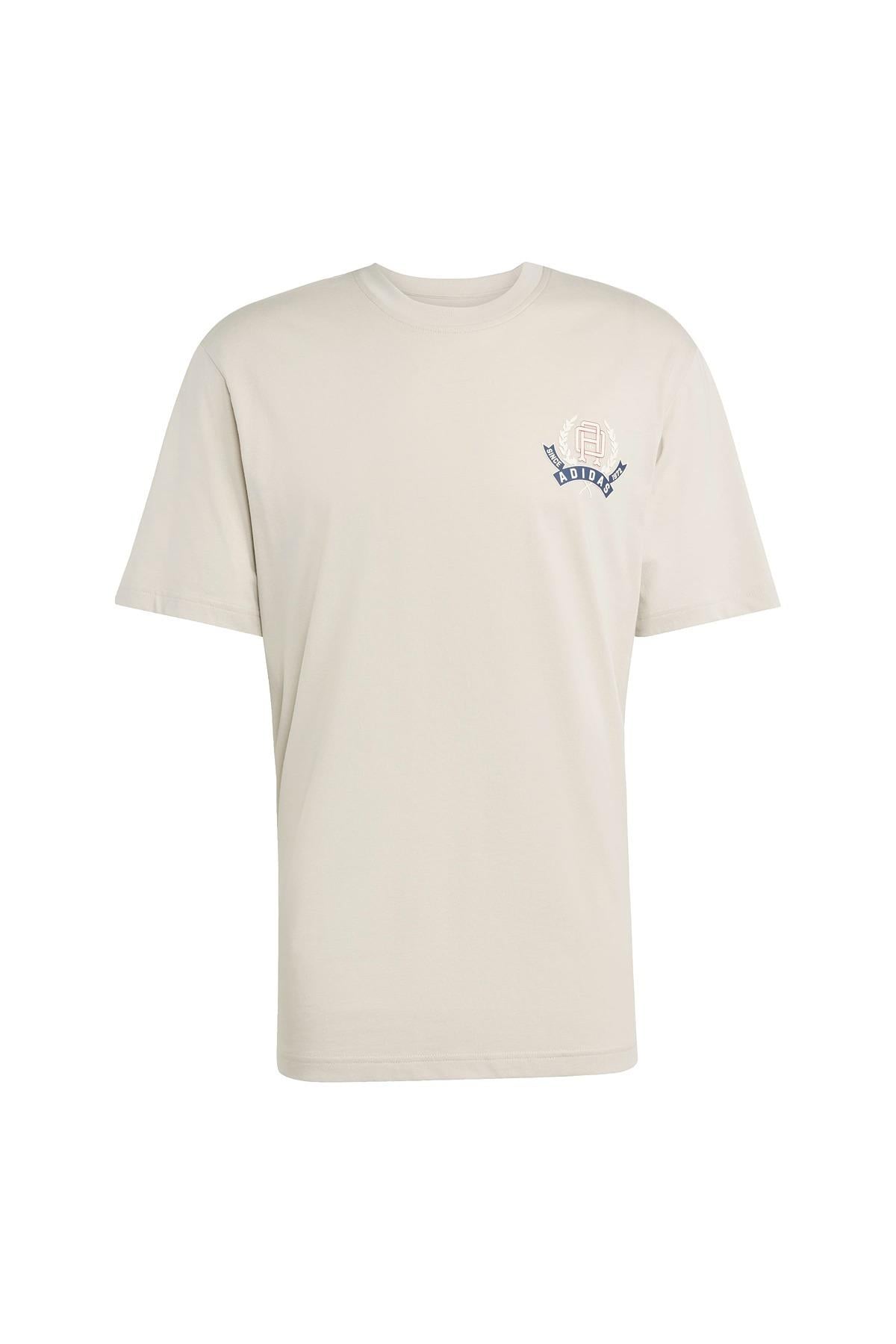 adidas Erkek  Bej  T-shirt GRAPHIC LO SS T JX8157