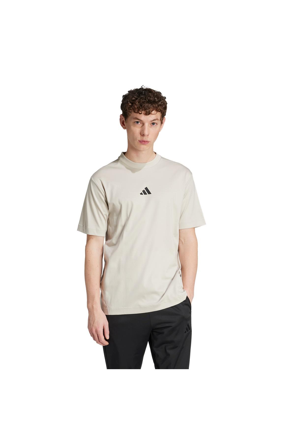 adidas Erkek  Bej  T-shirt M CE TEE UPF JF3259