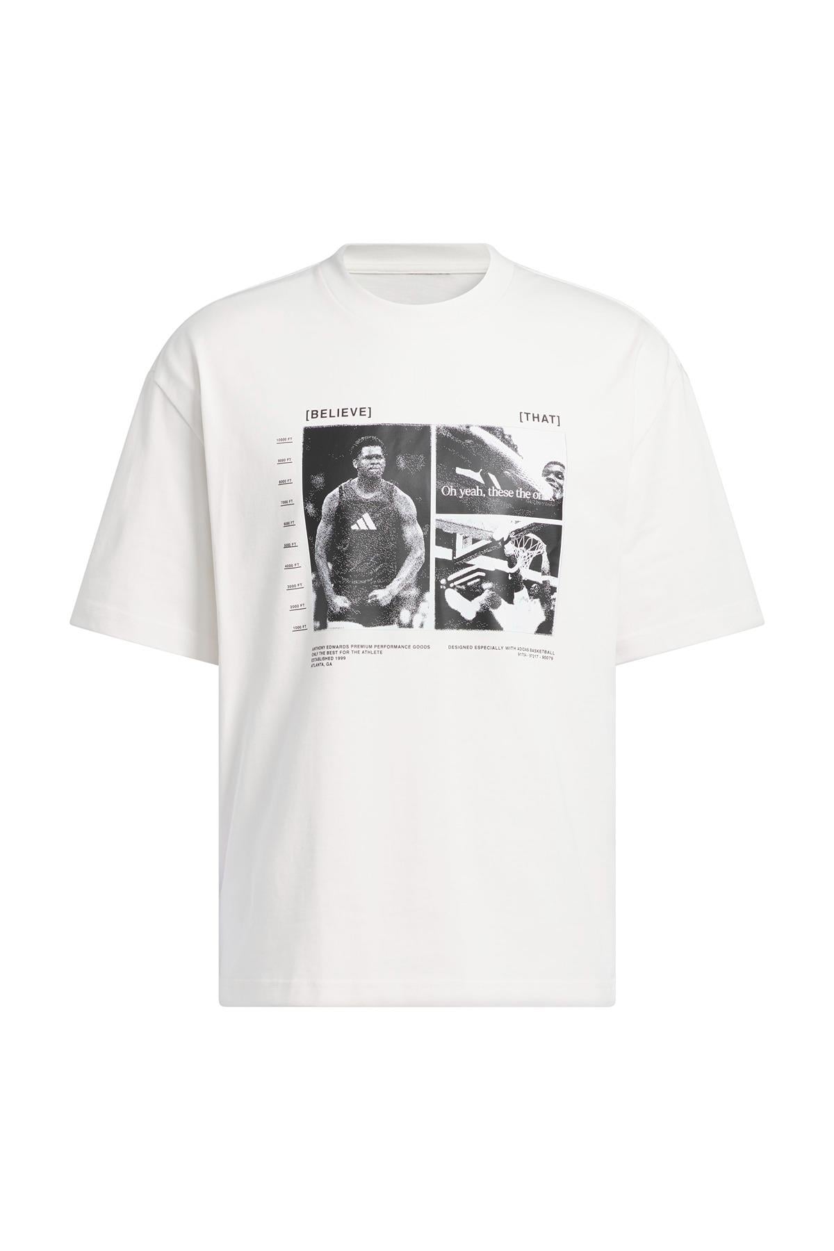 adidas Erkek  Beyaz  T-shirt ANTED GFX TEE 2 JM2679