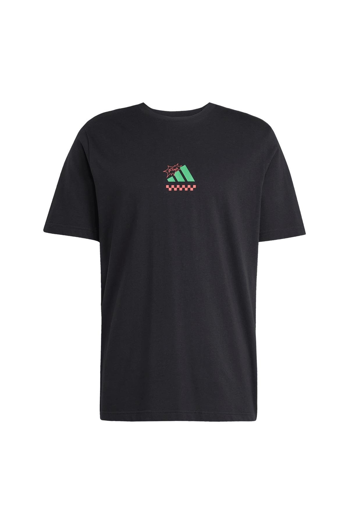 adidas Erkek  Siyah  T-Shirt M L PIZZA TEE JM0347